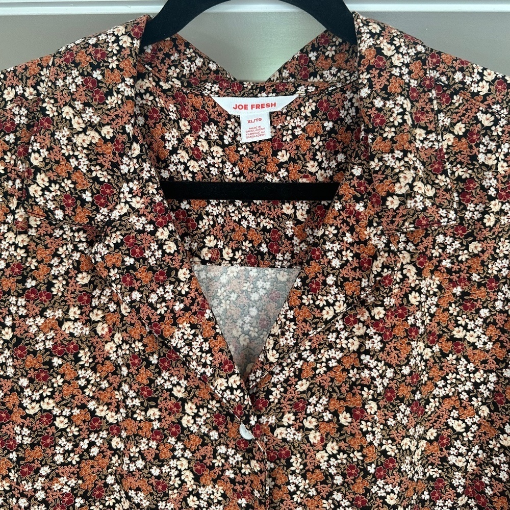JOE FRESH Floral Button Front Shirt Dress with Waist Tie - Size XL. NWOT. - Picture 7 of 15